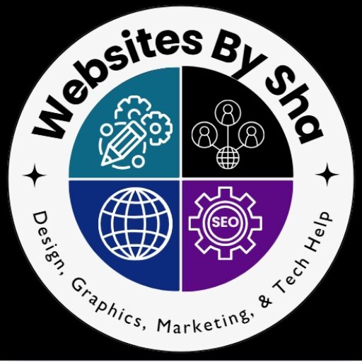 websites by sha logo - four colored circular quartered with small icons