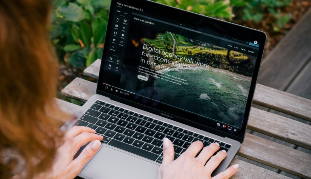 photo of a laptop, working remotely